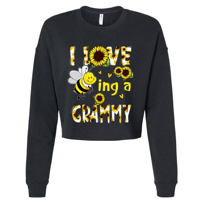 I Love Being A Grammy Sunflower Bee Mothers Day Cropped Pullover Crew