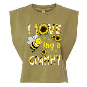 I Love Being A Grammy Sunflower Bee Mothers Day Garment-Dyed Women's Muscle Tee