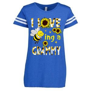 I Love Being A Grammy Sunflower Bee Mothers Day Enza Ladies Jersey Football T-Shirt