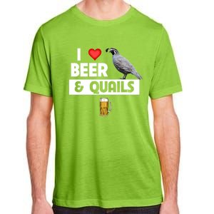 I Love Beer And Quails Bird Watching Funny Ing Hunting Cute Gift Adult ChromaSoft Performance T-Shirt