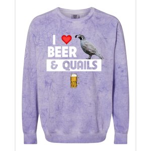 I Love Beer And Quails Bird Watching Funny Ing Hunting Cute Gift Colorblast Crewneck Sweatshirt