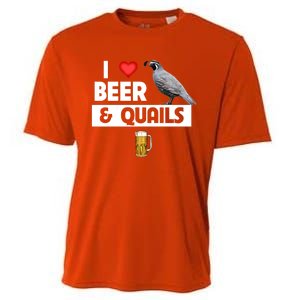 I Love Beer And Quails Bird Watching Funny Ing Hunting Cute Gift Cooling Performance Crew T-Shirt