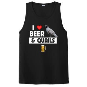 I Love Beer And Quails Bird Watching Funny Ing Hunting Cute Gift PosiCharge Competitor Tank