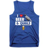 I Love Beer And Quails Bird Watching Funny Ing Hunting Cute Gift Tank Top