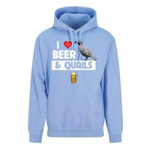 I Love Beer And Quails Bird Watching Funny Ing Hunting Cute Gift Unisex Surf Hoodie