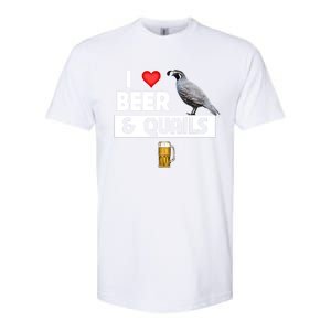 I Love Beer And Quails Bird Watching Funny Ing Hunting Cute Gift Softstyle CVC T-Shirt