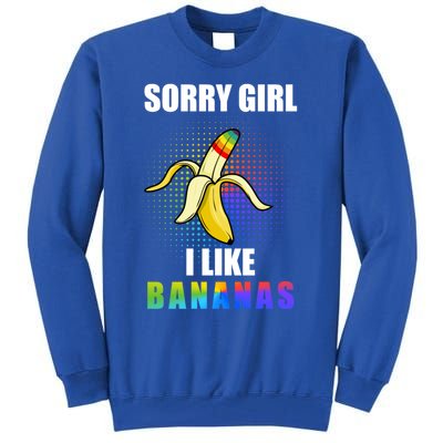 I Like Bananas Lgbtq Pride Gay Proud Ally Rainbow Flag Great Gift Tall Sweatshirt