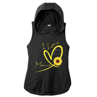 I Love Being Called Mama Sunflower Heart Ladies PosiCharge Tri-Blend Wicking Draft Hoodie Tank