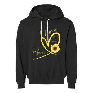 I Love Being Called Mama Sunflower Heart Garment-Dyed Fleece Hoodie