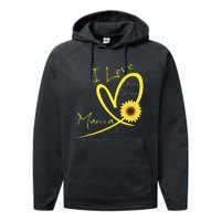 I Love Being Called Mama Sunflower Heart Performance Fleece Hoodie