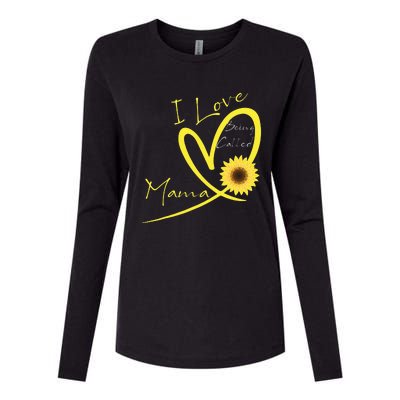 I Love Being Called Mama Sunflower Heart Womens Cotton Relaxed Long Sleeve T-Shirt