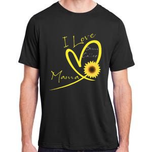 I Love Being Called Mama Sunflower Heart Adult ChromaSoft Performance T-Shirt