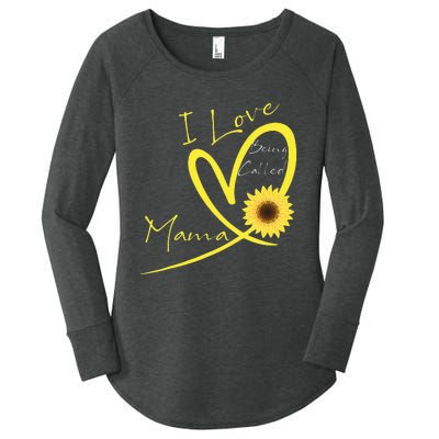 I Love Being Called Mama Sunflower Heart Women's Perfect Tri Tunic Long Sleeve Shirt