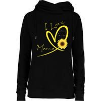 I Love Being Called Mama Sunflower Heart Womens Funnel Neck Pullover Hood