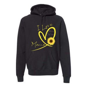 I Love Being Called Mama Sunflower Heart Premium Hoodie