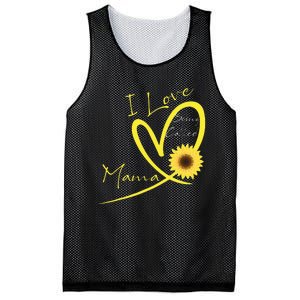 I Love Being Called Mama Sunflower Heart Mesh Reversible Basketball Jersey Tank