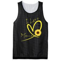 I Love Being Called Mama Sunflower Heart Mesh Reversible Basketball Jersey Tank