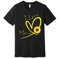 I Love Being Called Mama Sunflower Heart Premium T-Shirt