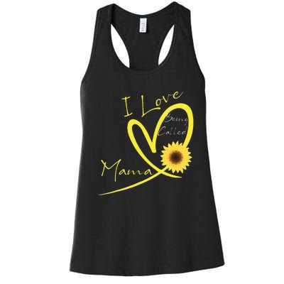 I Love Being Called Mama Sunflower Heart Women's Racerback Tank