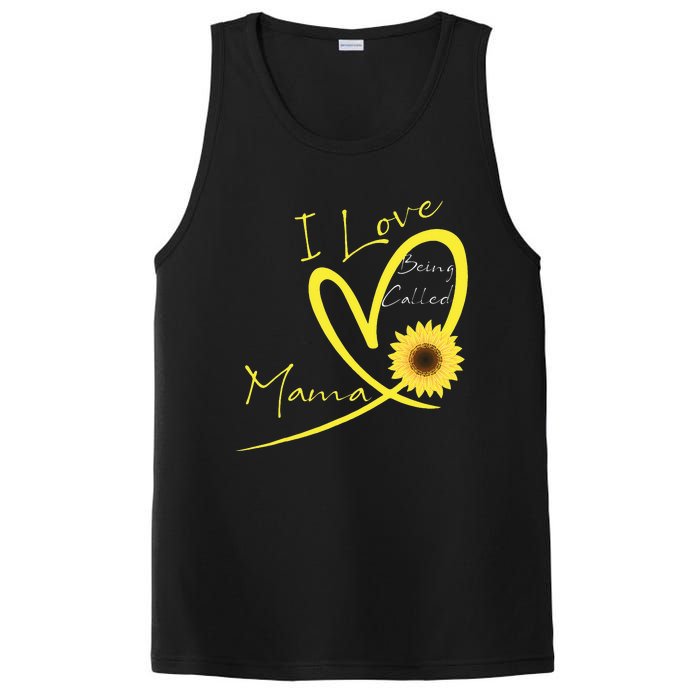 I Love Being Called Mama Sunflower Heart PosiCharge Competitor Tank