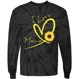 I Love Being Called Mama Sunflower Heart Tie-Dye Long Sleeve Shirt