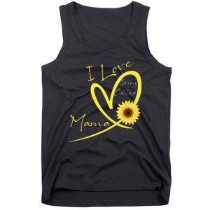 I Love Being Called Mama Sunflower Heart Tank Top