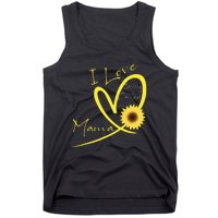 I Love Being Called Mama Sunflower Heart Tank Top