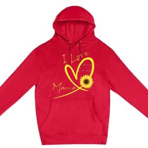 I Love Being Called Mama Sunflower Heart Premium Pullover Hoodie