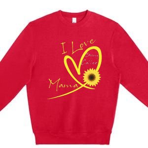 I Love Being Called Mama Sunflower Heart Premium Crewneck Sweatshirt