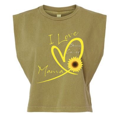 I Love Being Called Mama Sunflower Heart Garment-Dyed Women's Muscle Tee