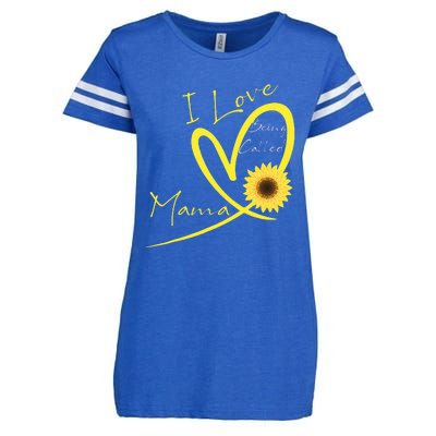 I Love Being Called Mama Sunflower Heart Enza Ladies Jersey Football T-Shirt