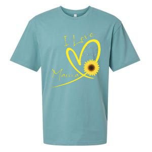 I Love Being Called Mama Sunflower Heart Sueded Cloud Jersey T-Shirt