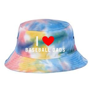 I Love Baseball Dads Funny Red Heart Gift Tie Dye Newport Bucket Hat