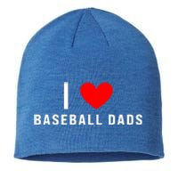 I Love Baseball Dads Funny Red Heart Gift Sustainable Beanie