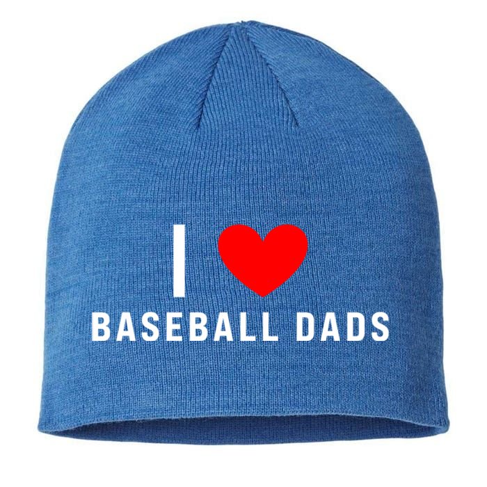 I Love Baseball Dads Funny Red Heart Gift Sustainable Beanie