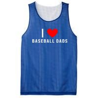 I Love Baseball Dads Funny Red Heart Gift Mesh Reversible Basketball Jersey Tank