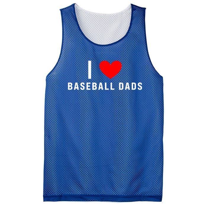 I Love Baseball Dads Funny Red Heart Gift Mesh Reversible Basketball Jersey Tank