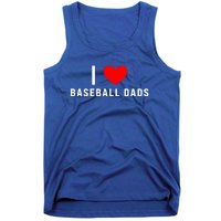 I Love Baseball Dads Funny Red Heart Gift Tank Top