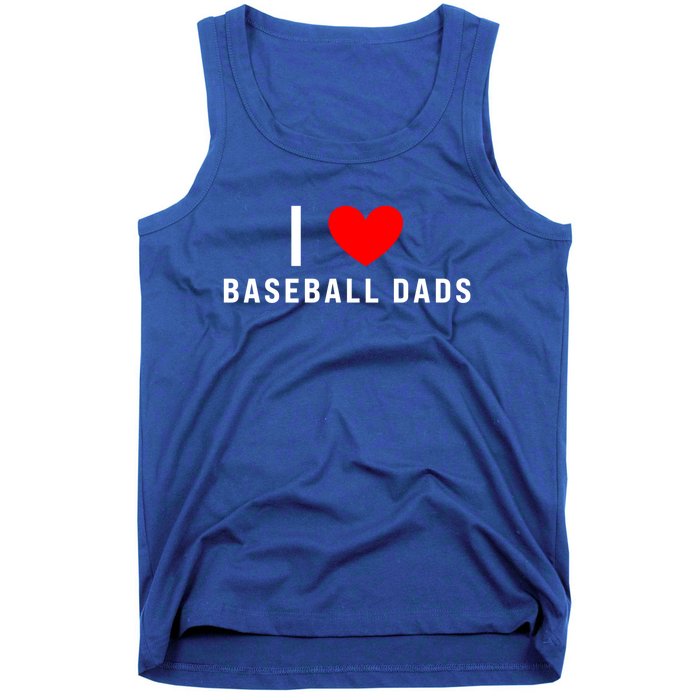 I Love Baseball Dads Funny Red Heart Gift Tank Top