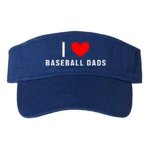 I Love Baseball Dads Funny Red Heart Gift Valucap Bio-Washed Visor