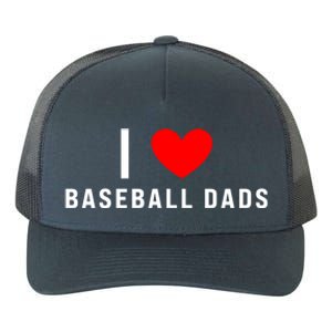 I Love Baseball Dads Funny Red Heart Gift Yupoong Adult 5-Panel Trucker Hat