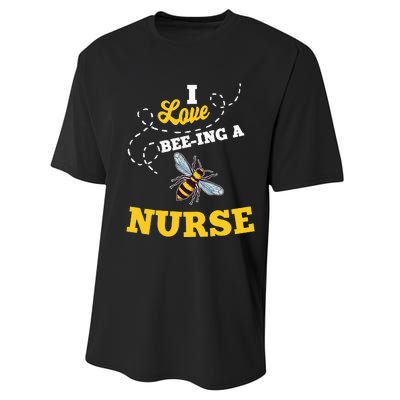 I Love BeeIng A Nurse Honey Bee Job Profession Performance Sprint T-Shirt