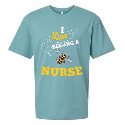 I Love BeeIng A Nurse Honey Bee Job Profession Sueded Cloud Jersey T-Shirt