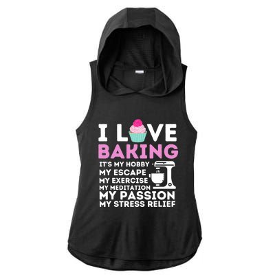 I Love Baking - Funny Cupcake Baker Pastry Baking Gift Ladies PosiCharge Tri-Blend Wicking Draft Hoodie Tank