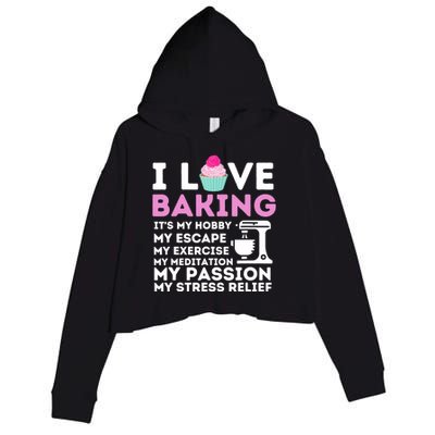 I Love Baking - Funny Cupcake Baker Pastry Baking Gift Crop Fleece Hoodie