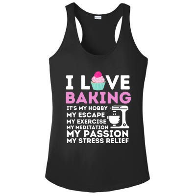 I Love Baking - Funny Cupcake Baker Pastry Baking Gift Ladies PosiCharge Competitor Racerback Tank