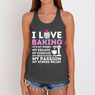 I Love Baking - Funny Cupcake Baker Pastry Baking Gift Women's Knotted Racerback Tank