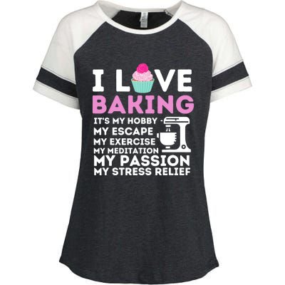 I Love Baking - Funny Cupcake Baker Pastry Baking Gift Enza Ladies Jersey Colorblock Tee