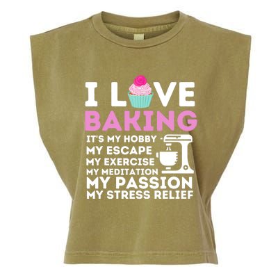 I Love Baking - Funny Cupcake Baker Pastry Baking Gift Garment-Dyed Women's Muscle Tee