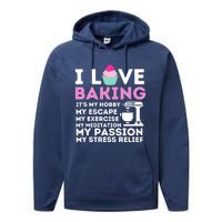 I Love Baking - Funny Cupcake Baker Pastry Baking Gift Performance Fleece Hoodie